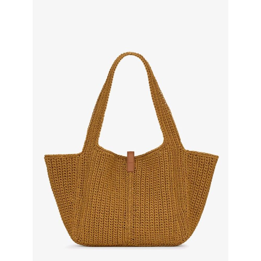 Saint Laurent Women Le 5 Ã  7 Bea Linen And Leather Shoulder Bag - Picture 3 of 5